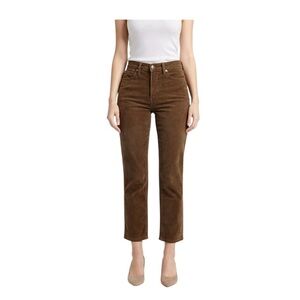 NWT AG Adriano Goldschmied The Jodi Crop Brown Corduroy Pants, Size 26